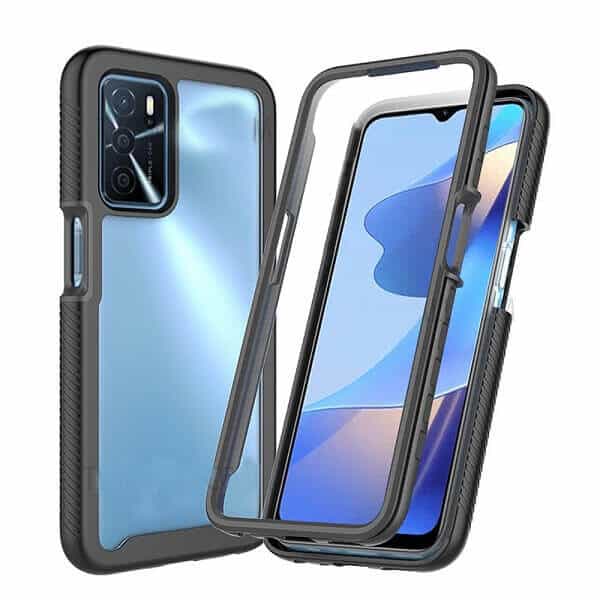 Oppo A54S Military Grade Full Body Shockproof Clear Heavy Duty Case Bumper Drop Protection Tough Cover (Black) Oppo A54S Military Grade Full Body Shockproof Clear Heavy Duty Case Bumper Drop Protection Tough Cover (Black)